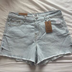 Kensie Light Blue Striped Jean Shorts